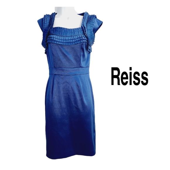 Reiss Dresses & Skirts - REISS sleeveless front ruffle detail midi cocktail dress size 2